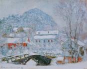 克劳德莫奈 - Sandviken Village in the Snow